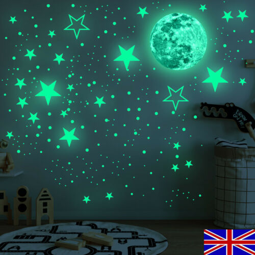637xGlow In The Dark Stars Wall Stickers Kids Ceiling Bedroom Nursery Room Decor