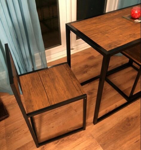 Small Table And 2 Chairs Breakfast Bar Kitchen Dining Room Modern Furniture Set