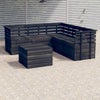 6 Piece Garden Pallet Set Solid Pinewood Dark Grey Q1S6