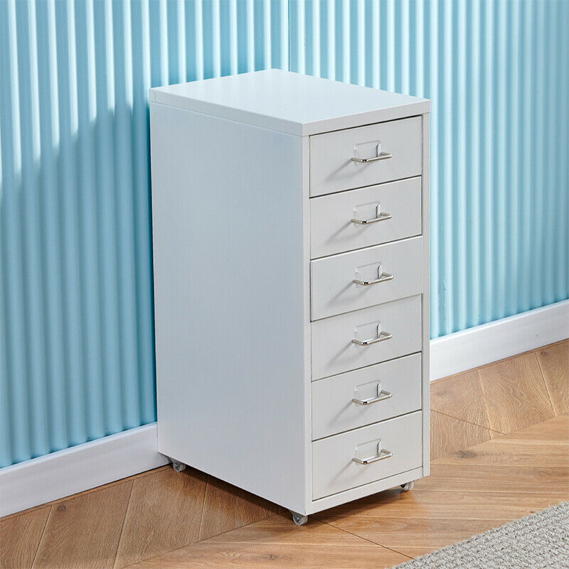 Slim 6 Drawer Metal File Cabinets Filing Cabinet for Small Space Home/Office