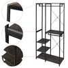 Clothes Rail w/ 4 Tiers Storage Shelves Garment Dress Hanging Display Stand Rack