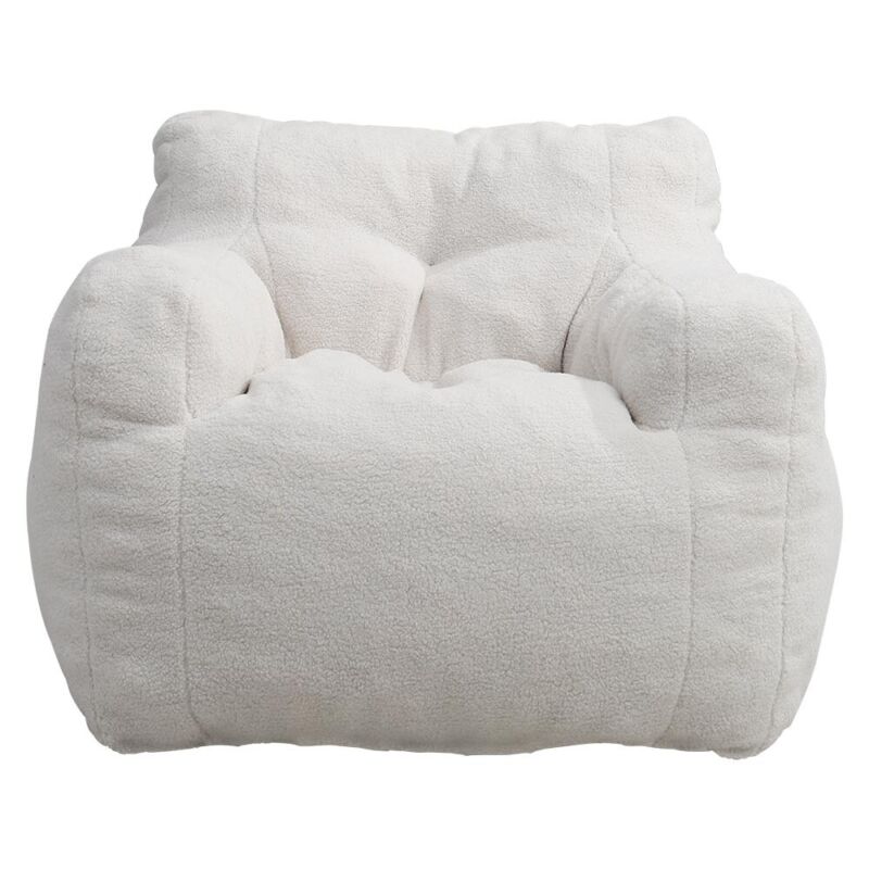 White Teddy Velvet Bean Bag Chair Lazy Sofa Armchair Floor Cushion Seat Beanbag
