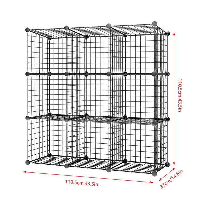 9 Cube DIY Metal Wire Storage Organizer Cupboard Shelf Bookcae Display Unit Home