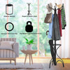 Modern Coat Stand Hanger 12 Hooks Metal Clothes Rack with Umbrella Holder