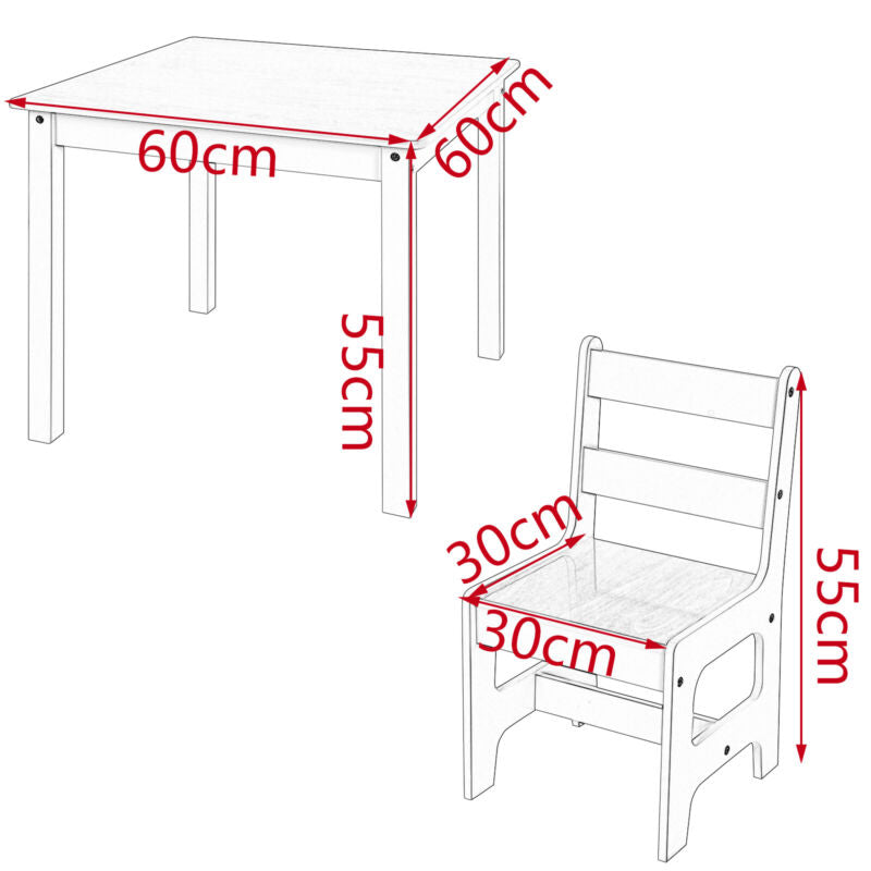Children Table and Chairs Kids Furniture Set for Study Writing Reading Play Room