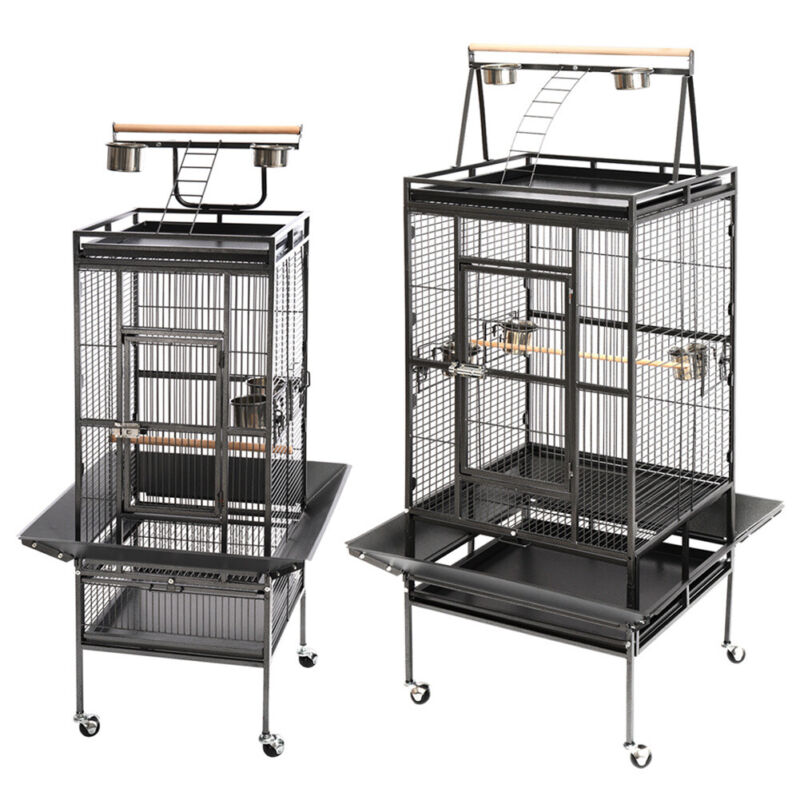 S/L Metal Luxury Bird Cage Rolling Metal Parrot Lovebird Cage Parrot cage