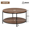 Round Coffee Table Sofa Table Cocktail Table with Storage Shelf for Living Room