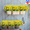 5 Bundles Artificial Flowers Plastic Fake Outdoor Plants Faux UV Resistant Decor