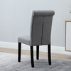 6 Pcs Dining Chairs Fabric Padded Black Chair Legs Furniture Home Modern Grey BN