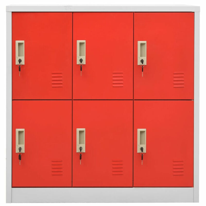Locker Cabinets 2 pcs Grey and Red 90x45x92.5 Steel M3Q6