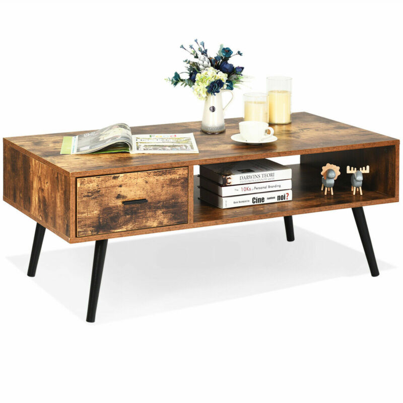 Industrial TV Stand Retro TV Cabinet Media Entertainment Center Coffee Tea Table