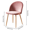 2 Pcs Pink Velvet Dining Chairs Make Up Chair Padded Seat Dining Room Kitchen BN
