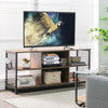 Industrial TV Stand for TVs up to 65 Inches 3-Tier TV Cabinet w/ Storage Basket