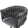 Luxury Dining Chairs Velvet Swivel Chair Metal Legs Kitchen Chair Home -Gray