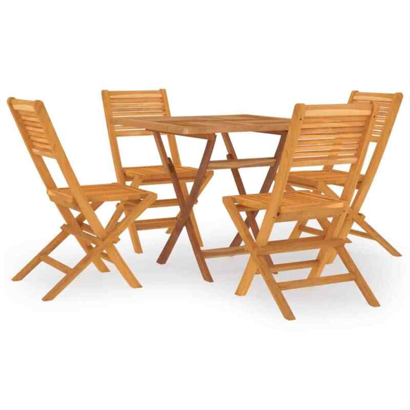 5 Piece Garden Dining Set Solid Wood Teak I6Q5