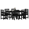 7 Piece Garden Dining Set Black Solid Wood Pine C1J6