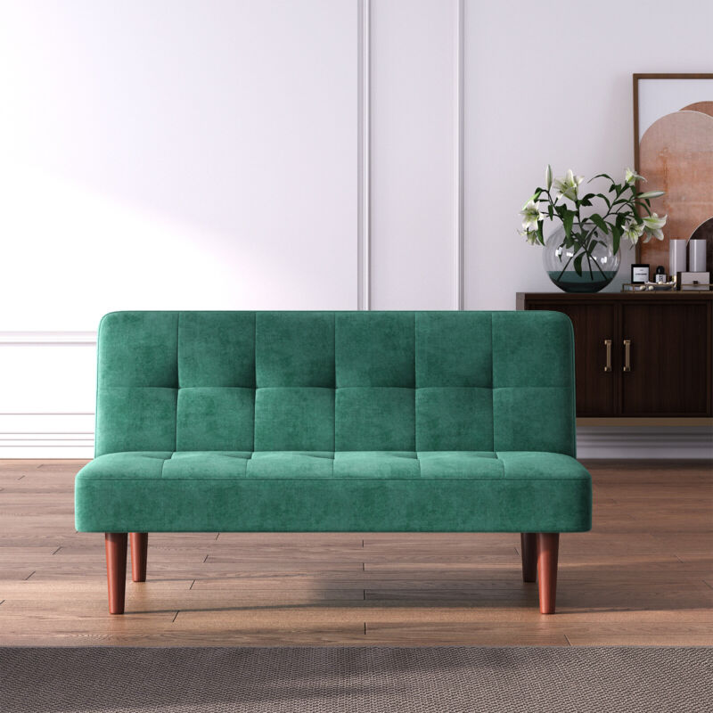 Suede Fabric 2 Seater Kids Sofa Wooden Frame Sofabed Click Clack Recliner Settee