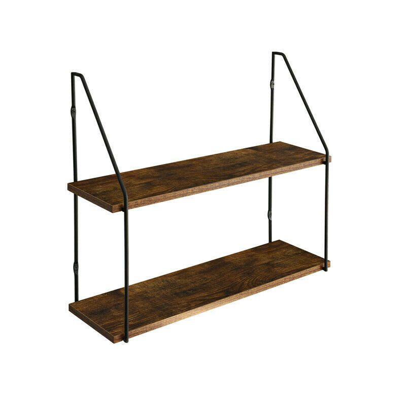 Wood Floating Shelf Wall Mounted Hanging Rack Display Rustic Storage Shelf