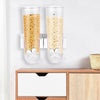 Double Cereal Dispenser Wall Mounted Large Capacity Storage Container Kitchen UK