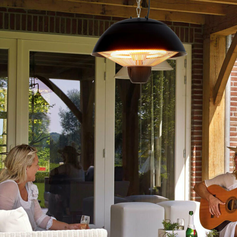 750/1500W Ceiling Electric Patio Heater Garden Infrared Space Warmer Pull Cord