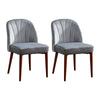 Set of 2 Velvet Dining Chairs Side Chairs Padded Seat Metal Legs Grey Kitchen BN