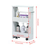 Bathroom Toilet Slim Floor Cabinet Narrow Storage Trolley Cart Rack Holder White