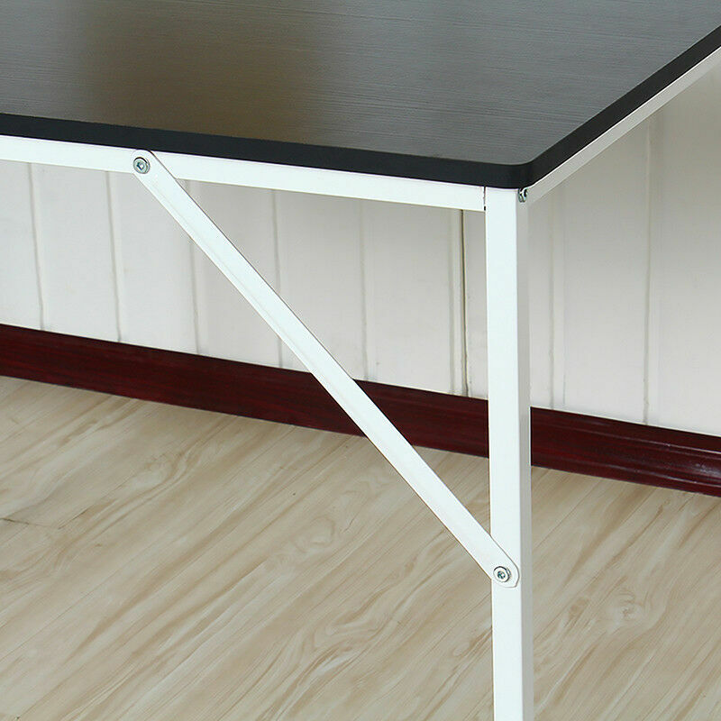 Modern Black Wooden Computer Desk Laptop PC Study Table Home Office Workstation