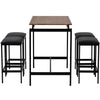 5PCS High Table & Chair Set Bar Kitchen Dining Breakfast Furniture Padded Stools