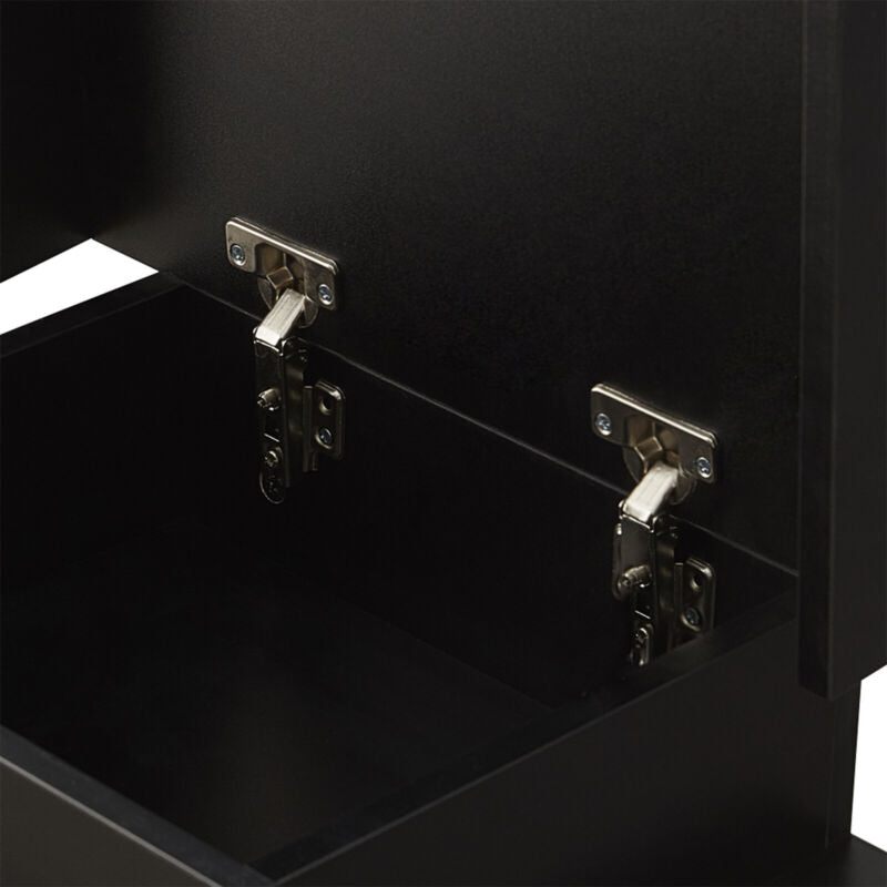 2/3 Drawers High Gloss Front Bedside Table Cabinet LED Nightstand Black/White