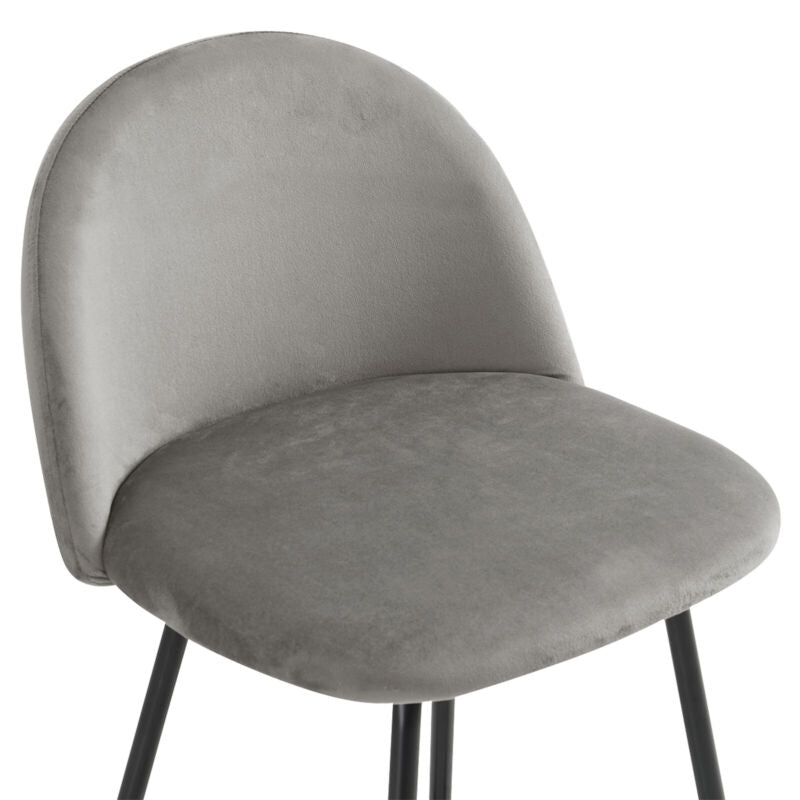 2x Breakfast Barstools w/ Velvet Padded Backrest High Counter Stools Restaurant