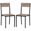 Dining Table and 2 Chairs Wooden Steel Frame Industrial Kitchen Furniture Set MI