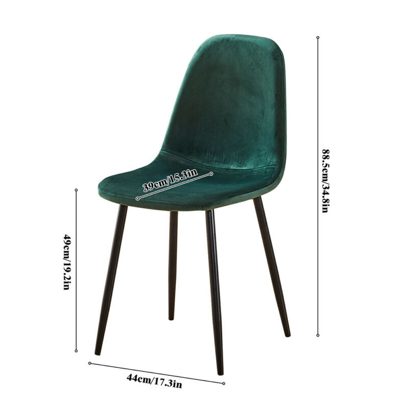 Set of 4 Velvet Dining Chairs Side Chairs Metal Legs Living Room Home Office BN