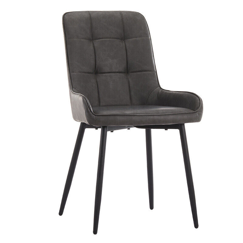 Set of 2 Dining Chairs Faux Leather/Velvet Upholstered Metal Legs Kitchen Chair