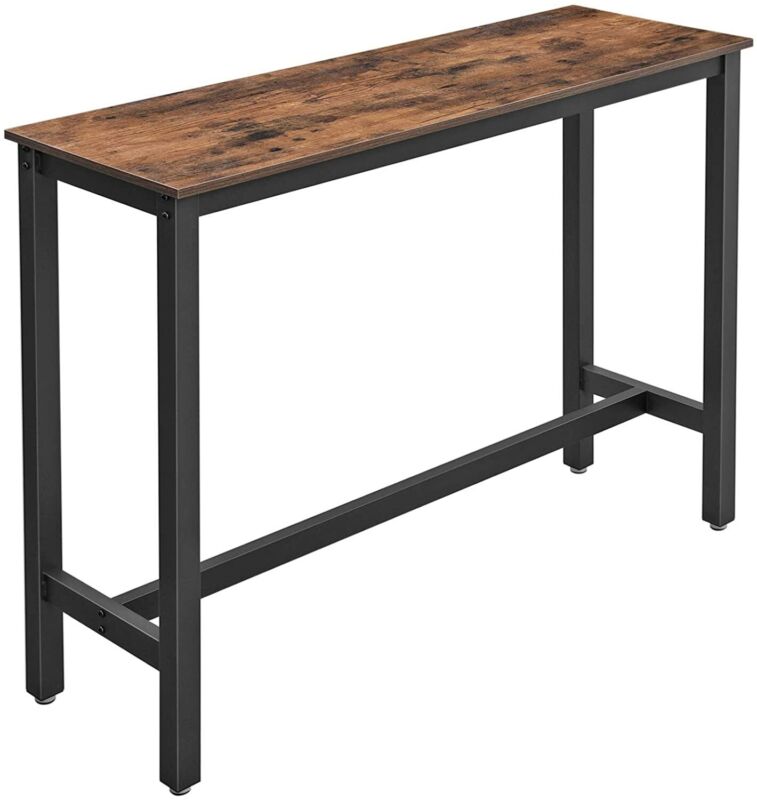 Industrial Breakfast Bar Table Slim Console Table Height Desk Tall Narrow Pub