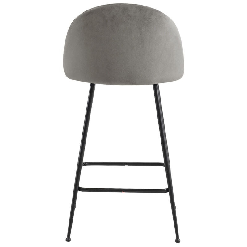 2x Breakfast Barstools w/ Velvet Padded Backrest High Counter Stools Restaurant