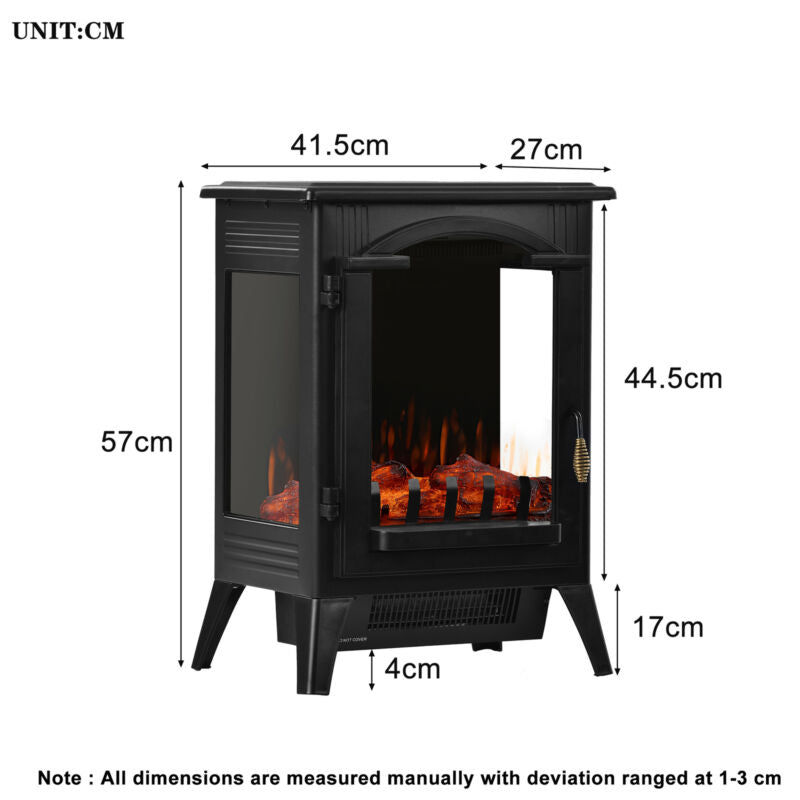 Electric Fireplace Fire Wood Flame Heater Stove Living Room Log Burner Fan Heat