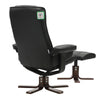 Classic Black PU Leather Armchair Recliner Office Swivel Lounger Chair+Stool Set