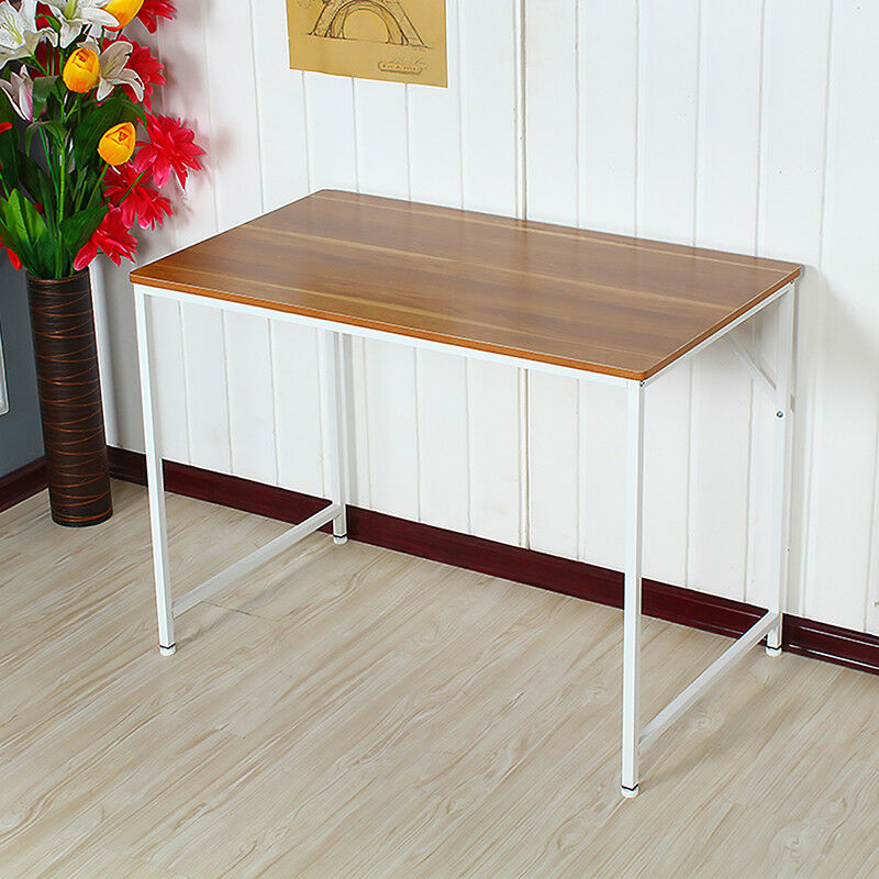 Computer Laptop Table Desk Wood Top Study Office Home Workstation Black/White