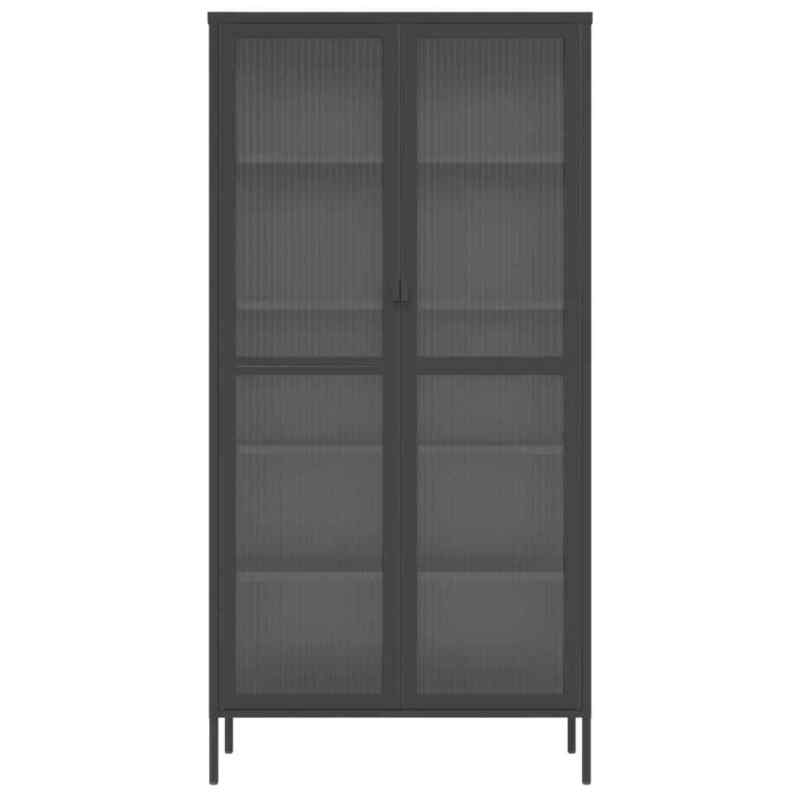 Highboard Black 85x40x180 Glass and Steel G7G8