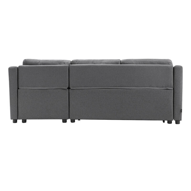 Corner Sofa Bed Pull-Out Sleeper Bed L-Shape Sofa Left/Right Hand Chaise Storage