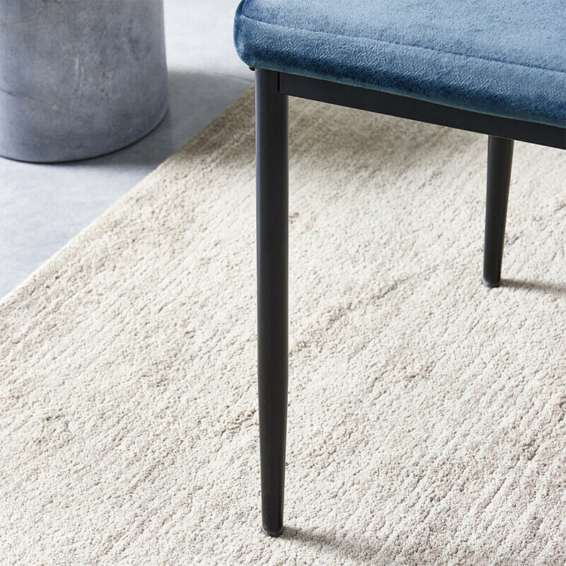 Set of 4 Velvet Dining Chairs Padded Seat Metal Legs Kitchen Dining Room Home BN