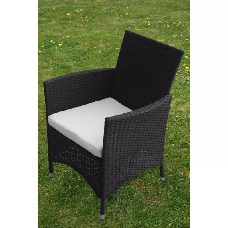 9 pcs Rattan Garden Furniture Set Outdoor Furniture Set Table Chair Black S2I3