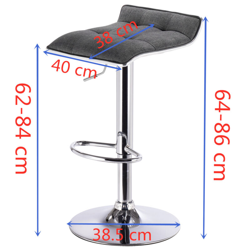 Bar Stool Swivel Gas Lift Chairs Breakfast Kitchen Club Cafe Stool Linen Padded