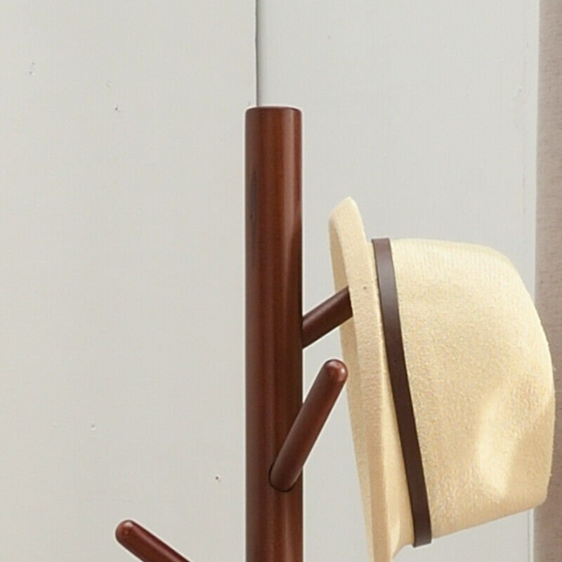 Adjustable Wooden Coat Rack Stand Clothes Storage Free Standing Clothes Hanger