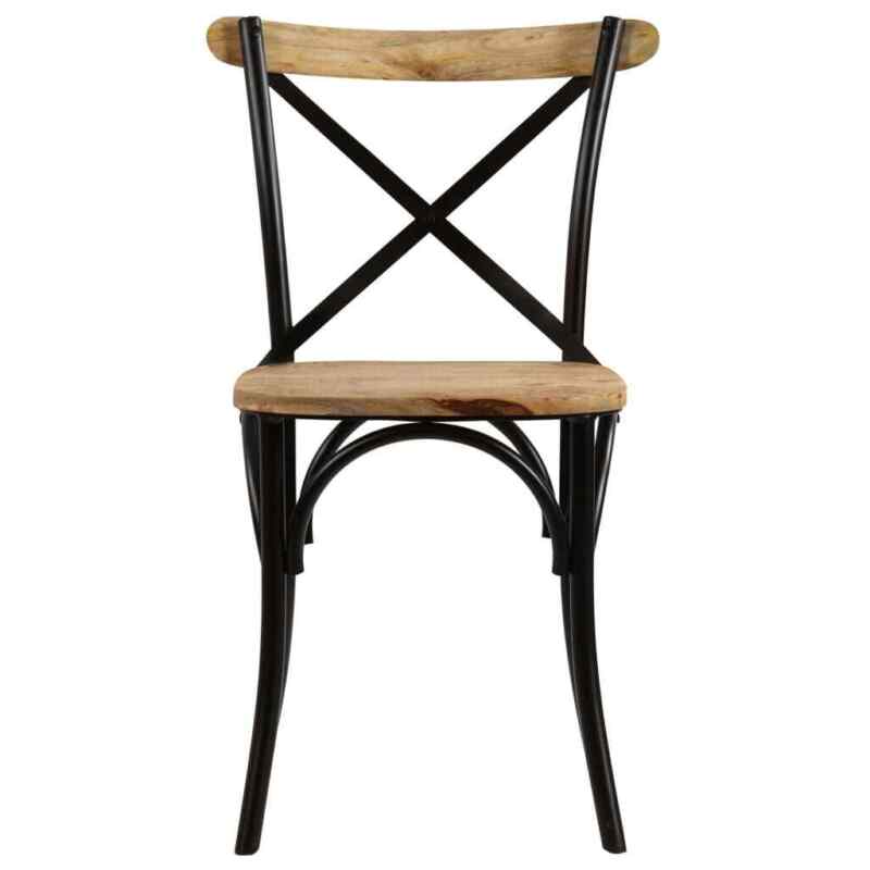Chairs 4 pcs Black Solid Wood P3C5
