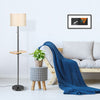 Modern Floor Lamp Standing Lamp with Shelf Plate and Dual USB Charging Ports