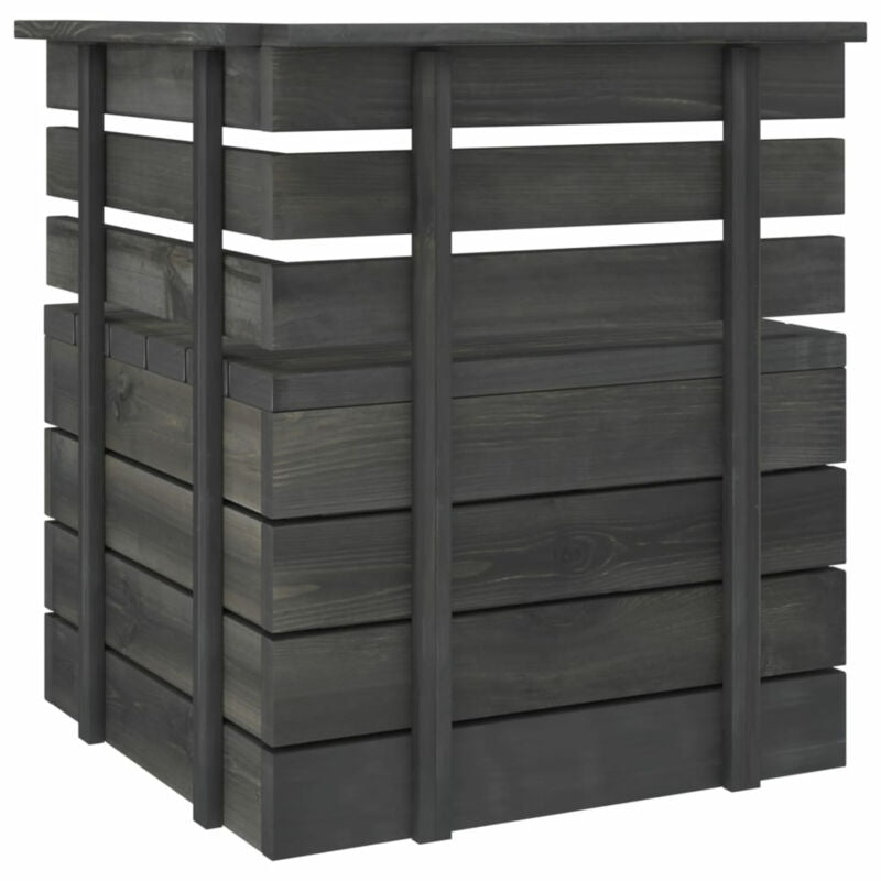 6 Piece Garden Pallet Set Solid Pinewood Dark Grey Q1S6