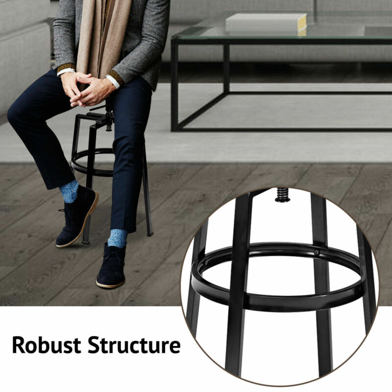 Set of 2 Industrial Bar Stool Pub Swiwal Chairs Kitchen Dining Seat W/ Footrest