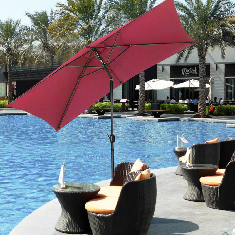 3*2.4M Outdoor Swivel Umbrella Garden Shelter Garden Sun Parasol Beach umbrella