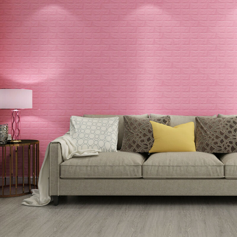 60*30cm 10Pcs 3D Brick Wall Stickers Self- Adhesive Panels Waterproof Tiles